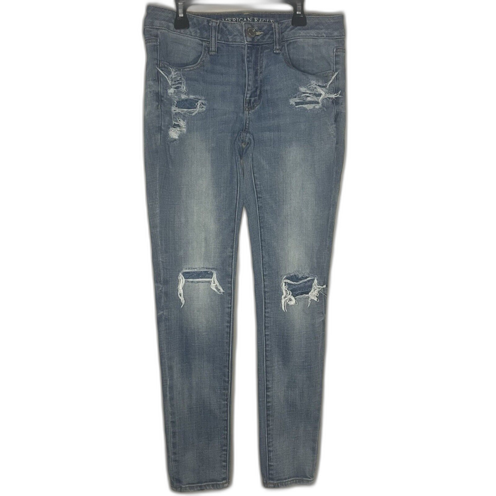 American Eagle Outfitters AE Jegging Jeans Distressed Lace Size 6